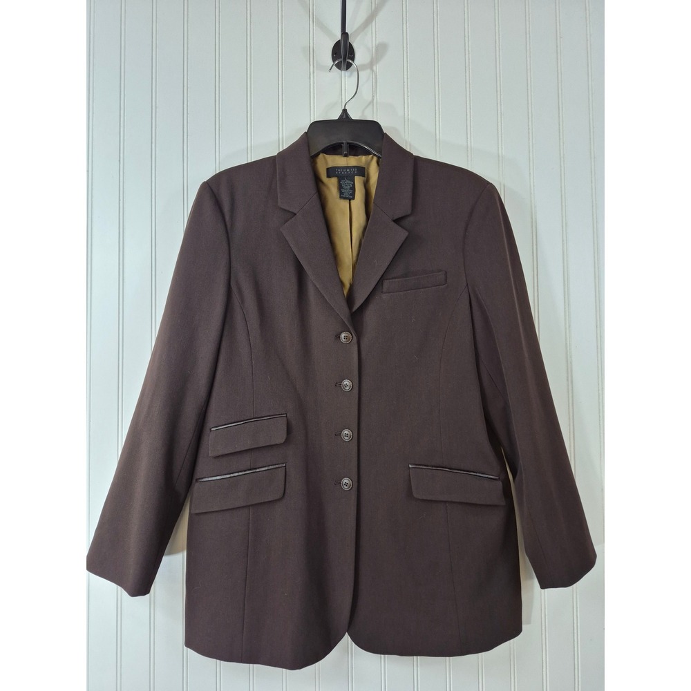 Vintage The Limited Stretch Brown 4-Button Blazer Jacket Women Size Large Lined